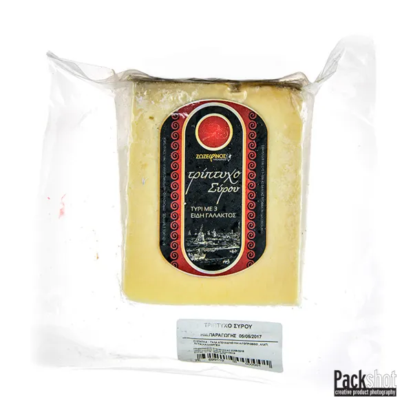 Φωτογράφιση προιόν τυροκομικά, τυρί τρίπτυχο Σύρου.