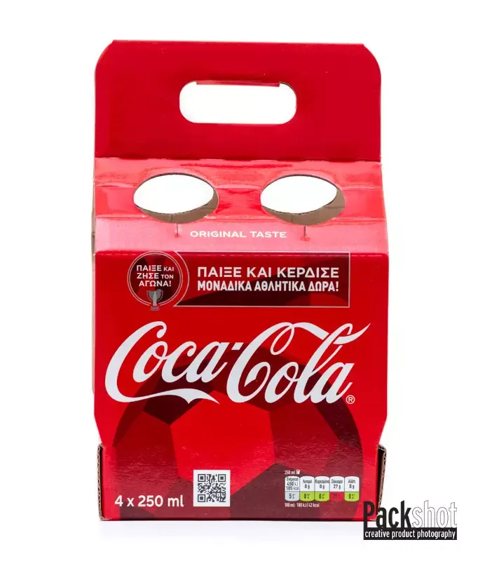 φωτογράφιση συσκευασίας χάρτινης για αναψυτικά cola, εμπρός όψη, νο 102